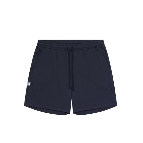 High-end 100% Peruvian Pima Cotton Sleep shorts in navy blue, with soft elastic waistband and an adjustable drawstring, with deep side pockets. Pima Cotton is much softer, durable and lustrous than regular cotton. Mix and match with our sleep tees to create your own set. 