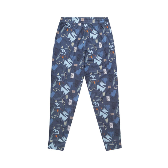 Inca Wave pima cotton sleep joggers, printed sleepwear, men's pajamas, pima cotton sleepwear, modern pajamas, blue sleep joggers, Peruvian Pima Cotton, eco friendly