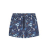 INCA WAVE PIMA COTTON SLEEP SHORTS, Men's sleepwear, pima cotton sleepwear, blue pajama shorts