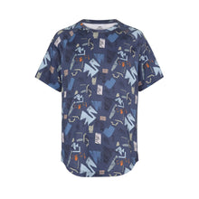  Modero Printed Blue Pima Cotton soft short sleeve pajama shirt  for  men